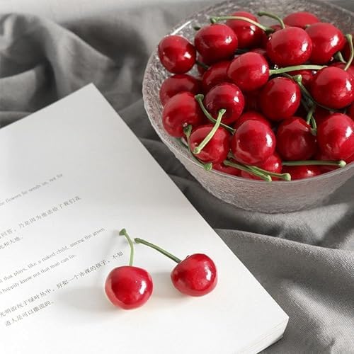 20Pcs Red Artificial Cherries Decor
