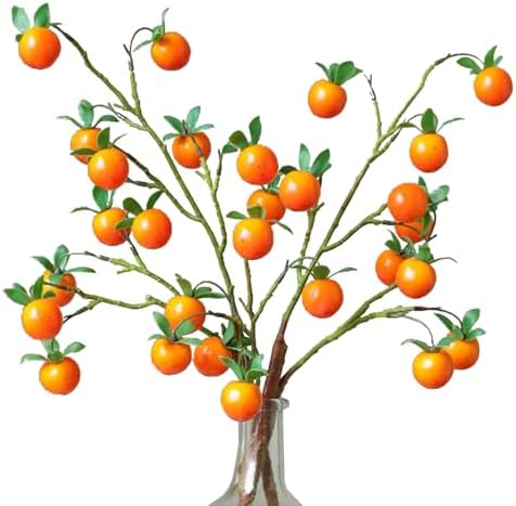 SUNFECILI Artificial Persimmon Branch Wedding Decor