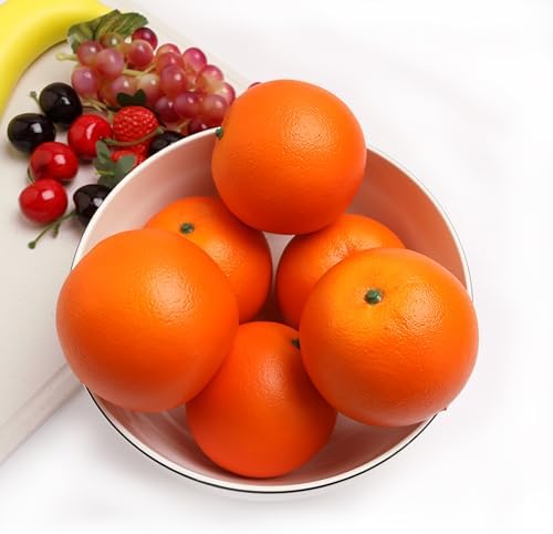 Caihao 6PCS Simulation Plastic Oranges Decorative Fruit Bowls