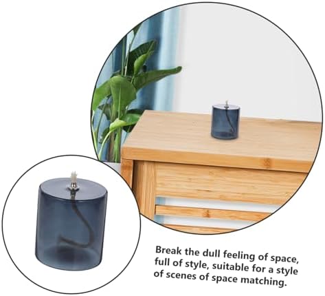 Elegant Deep Gray Glass Kerosene Lamp Holder