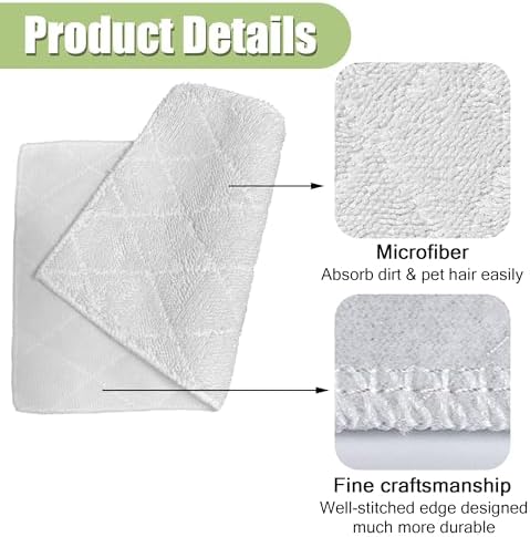 Planially Light N Easy Steam Mop Pads 8 Pack Replacement Reusable