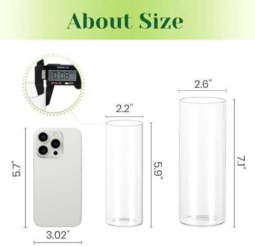Hewory Clear Glass Cylinder Vases 32PCS for Centerpieces
