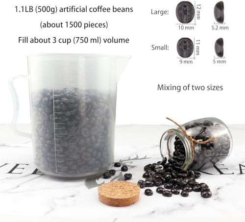 Artificial Coffee Beans 500g 1500Pcs for Home Kitchen Decor