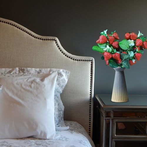 3 Bunches Artificial Strawberries Home Decor