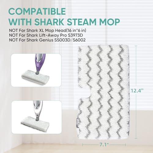2 Pack Shark Steam Mop Pads S3501 S3601 Replacement