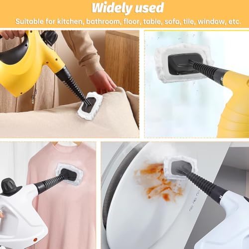 Loyanger Steam Mop Replacement Pads 4pcs White Microfiber Covers