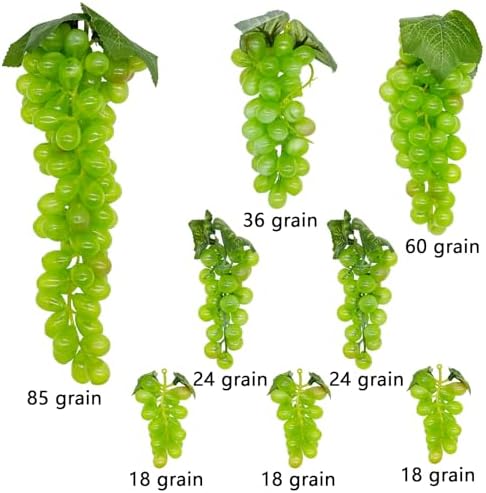 Woohome 8 Bunches Artificial Green Grapes with Vines