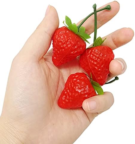 Honbay 20PCS Plastic Artificial Red Strawberries Decoration Prop