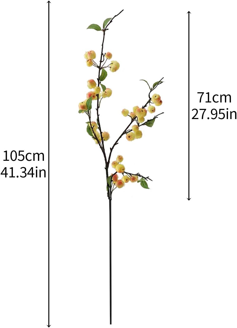 Wnvivi 2pcs 41 Inch Artificial Apple Stems Yellow