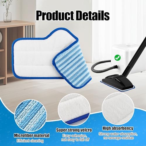Steam Mop Pads for Dupray Neat 6 Pack Reusable Microfiber