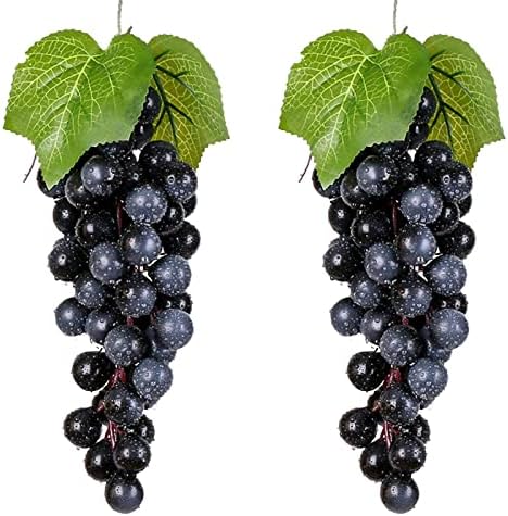 Bairdish 2 Pack Fake Black Grapes Artificial Fruit