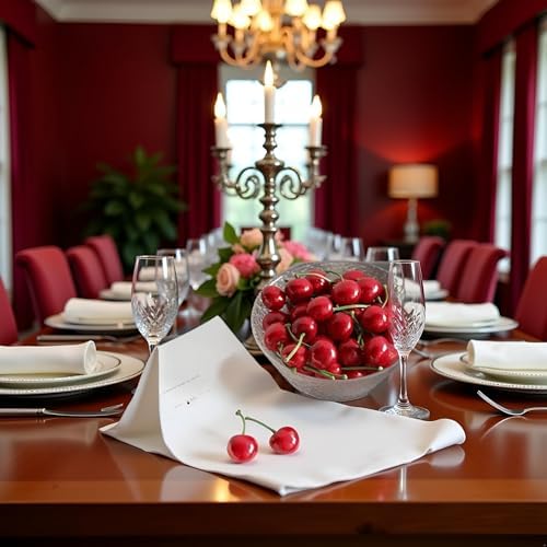 20Pcs Realistic Red Artificial Cherries Decor 1