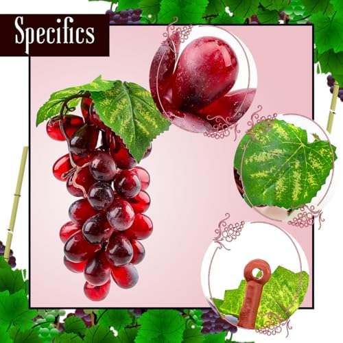8 Bunches Purple Faux Grapes - Greek Party Decor