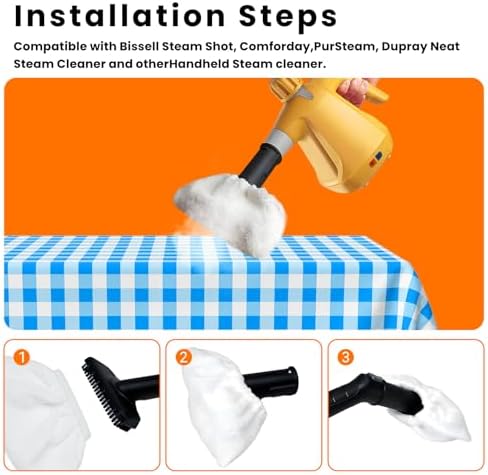 10 Pack Steam Cleaner Microfiber Pads - Universal Replacement for Handheld Steam Mops