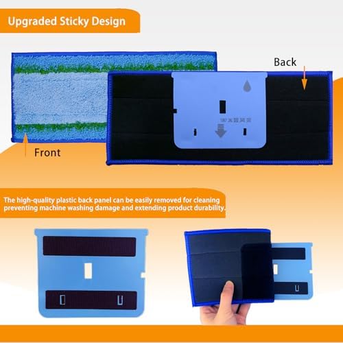 Upgraded Washable Mop Pads for iRobot Braava M6 - Reusable and Detachable