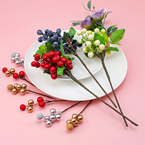 Crimson Red Artificial Berries 3 Pack for Decor