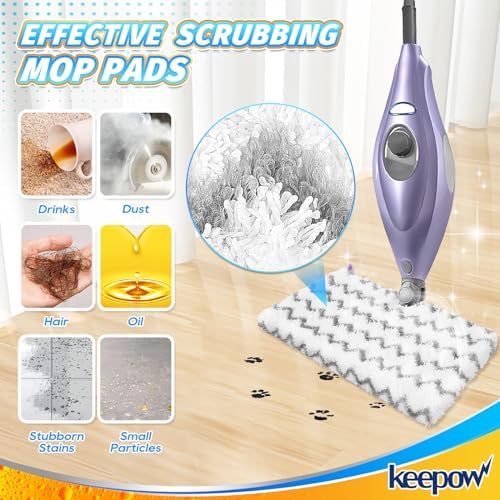 KEEPOW Steam Mop Replacement Microfiber Pads for Shark Models