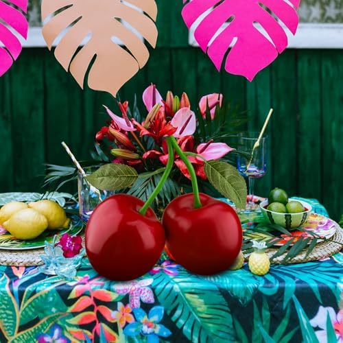 Woration 72 Inch Red Artificial Cherry Bunch Decoration