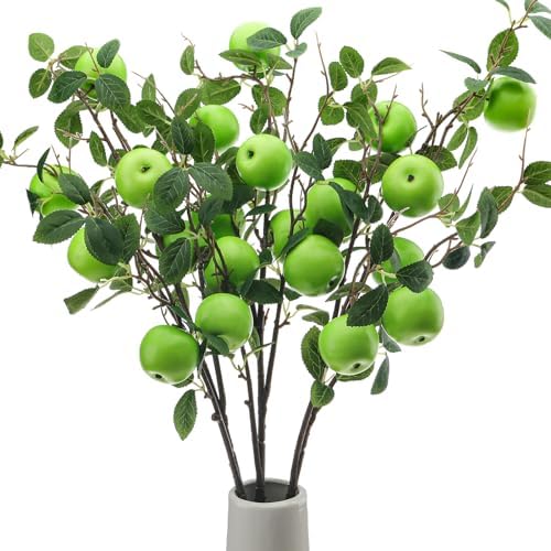 Gresorth Artificial Apple Branches 3pcs Decor Display