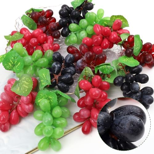 Folmywy Realistic Artificial Grapes Bunches 16 Pack