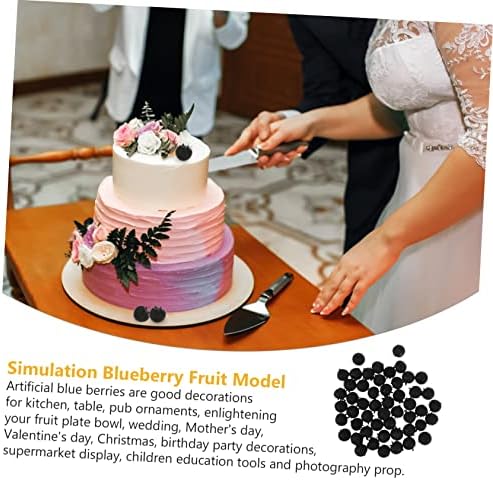 Amosfun 50Pcs Realistic Artificial Blueberry Models
