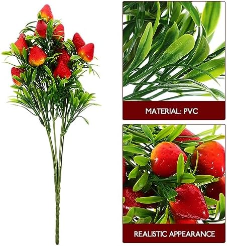 3pcs Artificial Strawberry Branch for Home Wedding Decor
