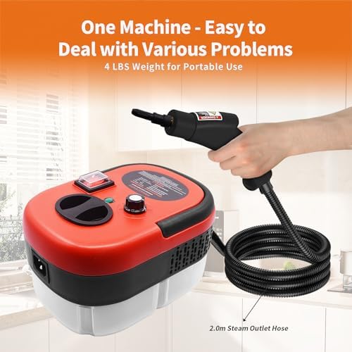 YXQ 2500W Portable Handheld Steam Cleaner with 3 Brush Heads