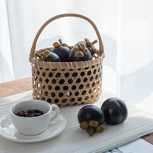3Pcs Artificial Mangosteen Decorative Fruits for Home Display