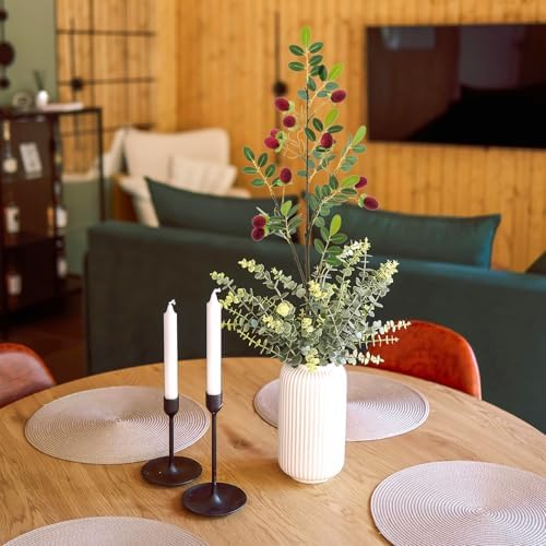 3PCS Red Fruits Tree Branch Artificial Fruit Decoration
