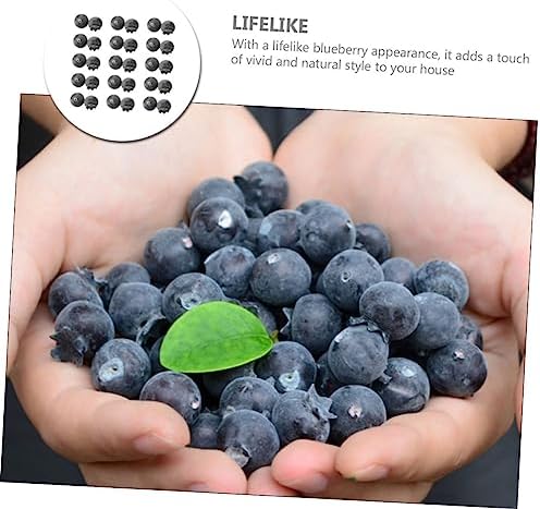 LIFKOME Realistic Foam Blueberries 24pcs Artificial Fruit Decor