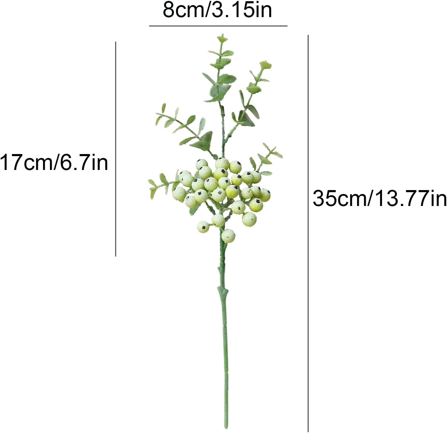 6 Pack Artificial Blueberry Stems with Realistic Berries