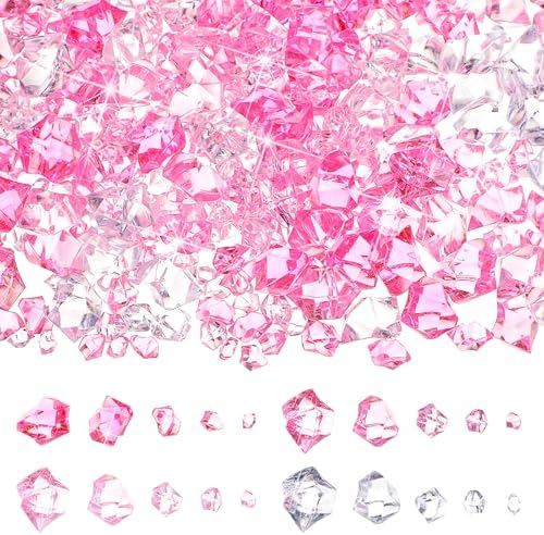 Syhood 570 Pcs Pink Fake Crushed Ice Rocks for Vase Fillers DIY