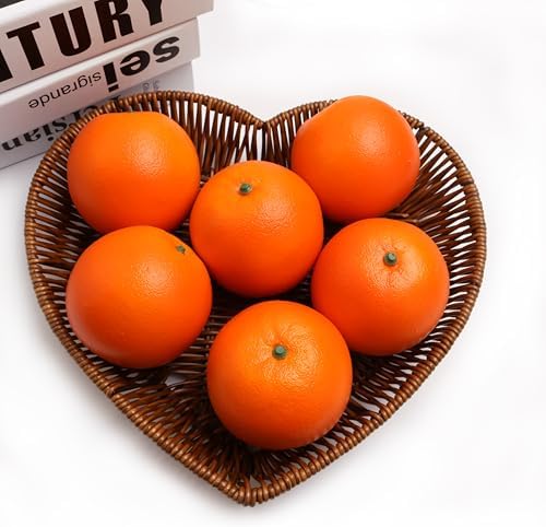 Caihao 6PCS Simulation Plastic Oranges Decorative Fruit Bowls
