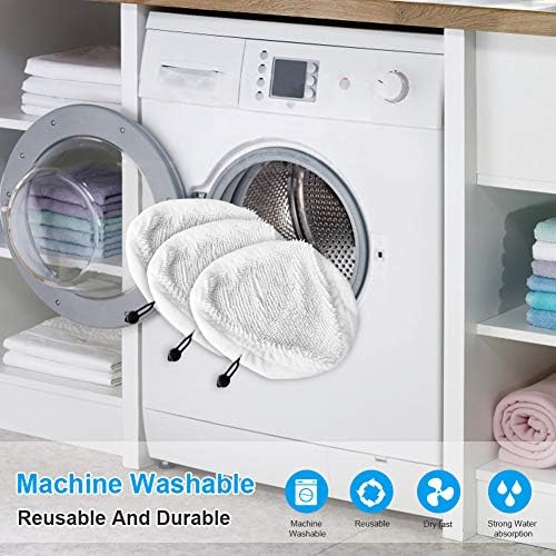 Fushing 6Pcs Steam Mop Pads Reusable Microfiber