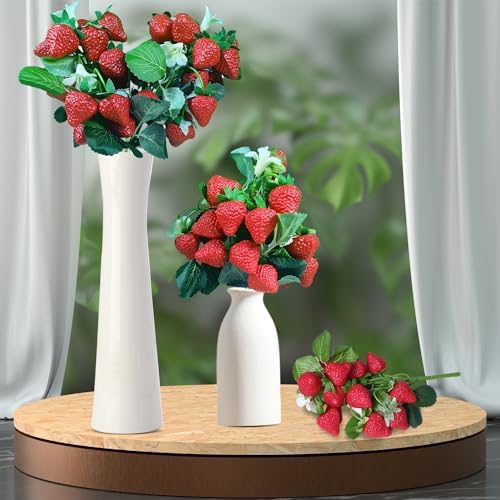 3 Bunches Artificial Strawberries Home Decor