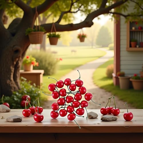 20Pcs Red Artificial Cherries Decor 1