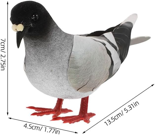 LOGOFUN 2pcs Artificial Grey Dove Figure Garden Decor Photo Prop