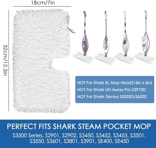MXZONE 6 Pack Steam Mop Pads for Shark S3500 Series