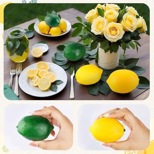 Toopify 20pcs Artificial Lemons and Limes for Home Decoration