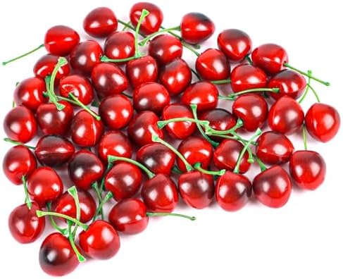 FOIMAS 50pcs Artificial Cherry Decor for Home and Craft
