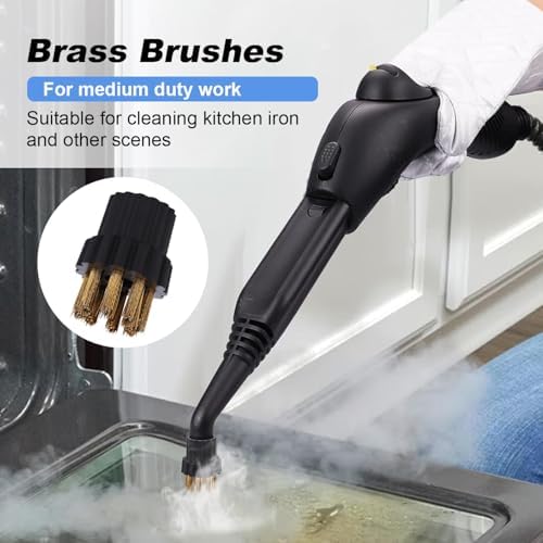 Steam Cleaner Brush Heads Set - 4 M8 Brass 4 Stainless Steel 2 Nylon