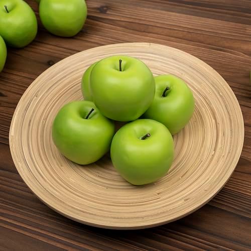 12Pcs Green Artificial Apples Decor for Kitchen and Holiday