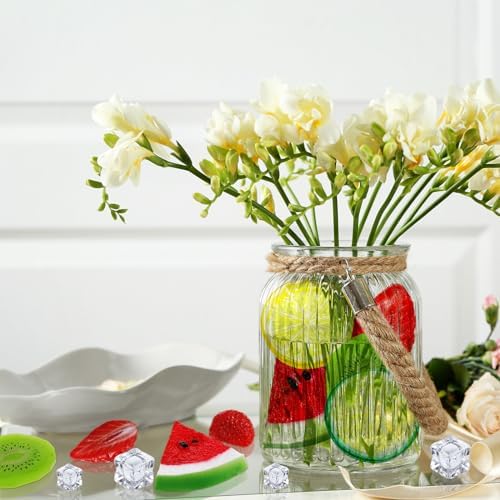 Juexica 85 Pcs Artificial Fruit Slices and Ice Cubes Set
