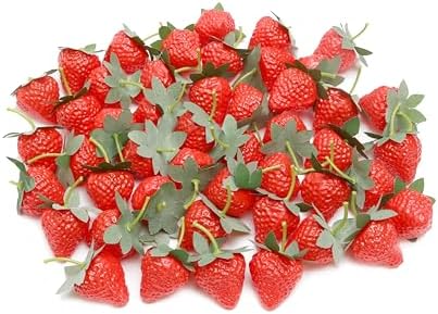 50PCS Realistic Artificial Strawberry Decorations