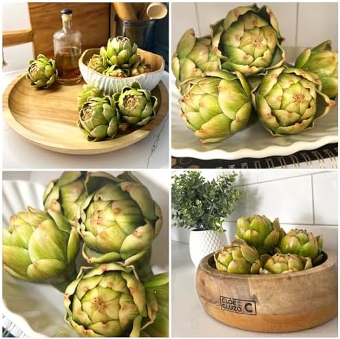 6Pcs Artificial Artichoke Decor for Home Kitchen Centerpiece