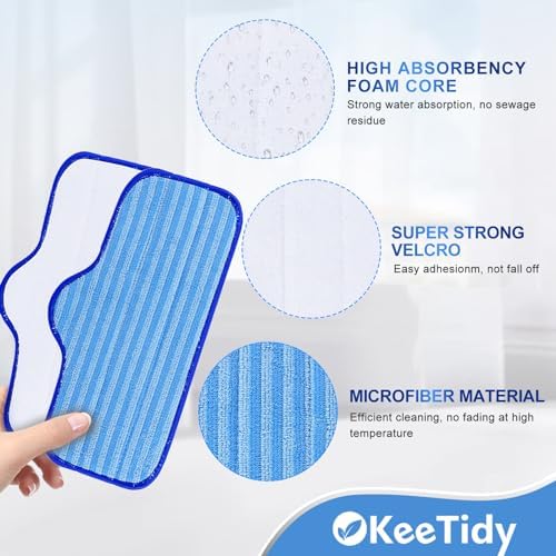 KeeTidy Reusable Microfiber Pads for Dupray Neat Steam Cleaner 33 Pack
