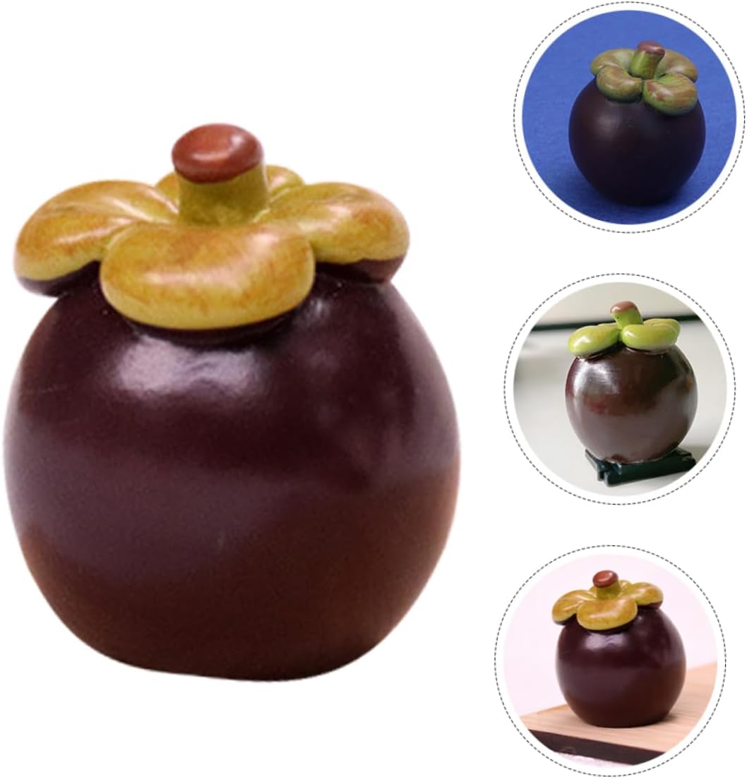 Garneck 8pcs Miniature Fake Mangosteens Artificial Fruit Decor Props