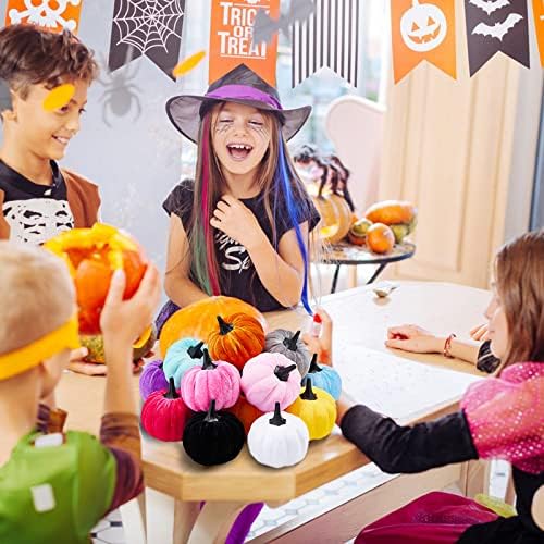 ABAZIZOU Faux Velvet Pumpkins Decorative Fall Decorations