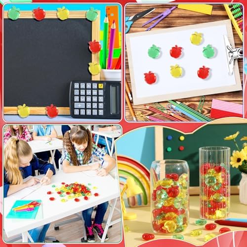 60pcs Mini Apples Acrylic Vase Fillers Back To School Decor