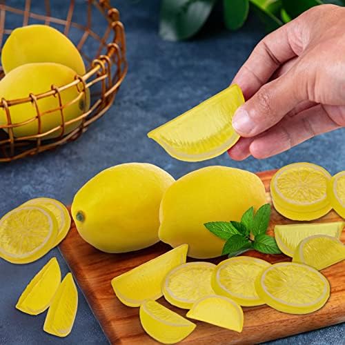 Woration 20 Pack Artificial Lemon Slice Decor Set